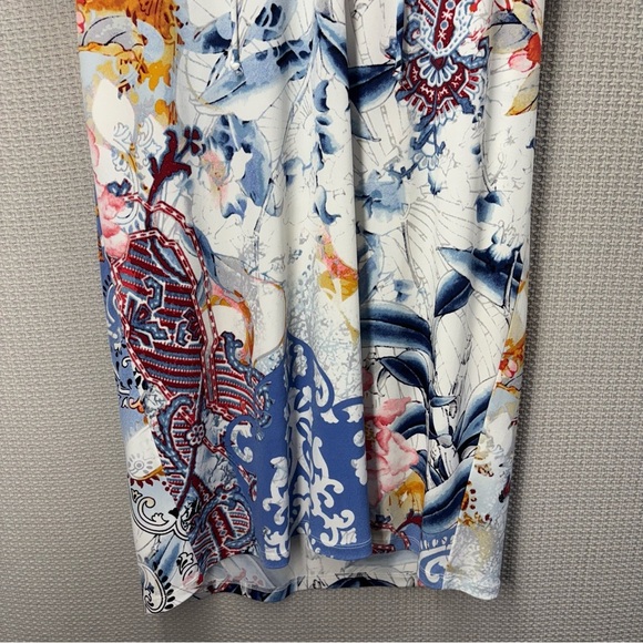 Chico's Floral Paisley Burnout Print Shift Dress Chicos Size 2 Multicolor Boho - Picture 5 of 9